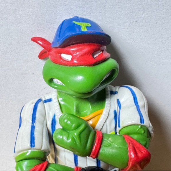 Vintage 1991 TMNT Raphael Grand Slammin Baseball Figure Playmates Mirage Toys - Picture 5 of 11